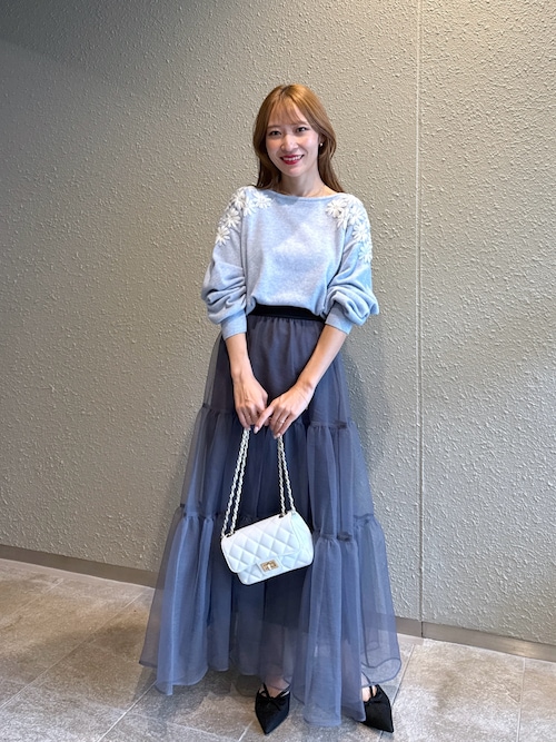 La boutique BonBon シアーオーガンジーティアードスカート La boutique Bonbon スカート 「3サイズ展開・新色登場