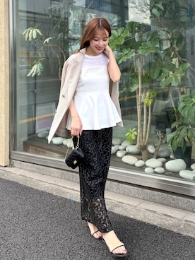 「La boutique BonBon（ラブティックボンボン）のアイテム（テーラードジャケット）」を使った、KAZUMIさん（レディース・153cm）の春コーディネート