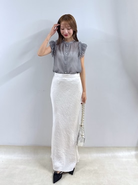 「オフィススタイル」｜「アイテム（キャミソール）」を使った、KAZUMIさん（レディース・153cm）の夏コーディネート