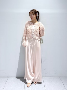 「La boutique BonBon（ラブティックボンボン）の【復刻！新色オフホワイト・ブラック追加】スクエアニットタンク（ニット/セーター、ホワイト系）」を使った、KAZUMIさん（レディース・153cm）の春コーディネート