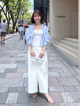 「レザースカート」｜KAZUMIさん（レディース・153cm）の夏コーディネート