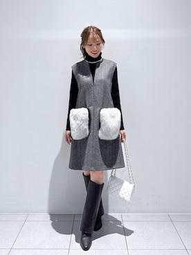 「アイテム（チュニック）」を使った、KAZUMIさん（レディース・153cm）の冬コーディネート