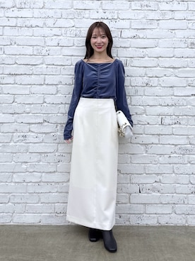 「ブルーコーデ」｜KAZUMIさん（レディース・153cm）の秋コーディネート