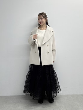 「アイテム（ピーコート）」を使った、KAZUMIさん（レディース・153cm）の秋コーディネート