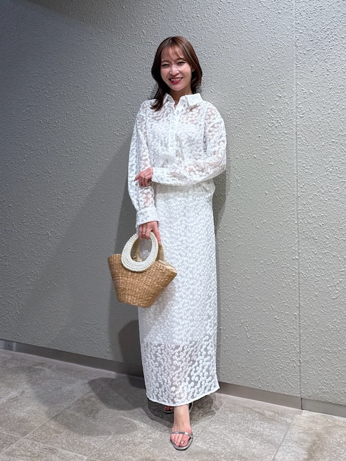 セール】【セットアップ可】チュール小花刺繍スカート（スカート）｜La 