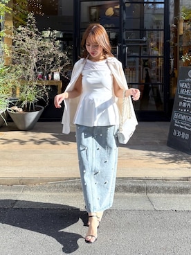 「La boutique BonBon（ラブティックボンボン）のアイテム（テーラードジャケット）」を使った、KAZUMIさん（レディース・153cm）の春コーディネート