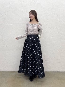 「アイテム（トートバッグ、シルバー系）」を使った、KAZUMIさん（レディース・153cm）の秋コーディネート