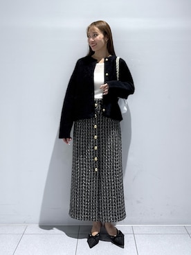 「アイテム（ノーカラージャケット）」を使った、KAZUMIさん（レディース・153cm）の秋コーディネート