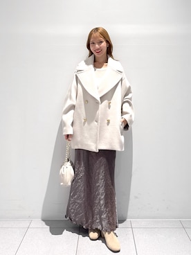 「アイテム（ピーコート）」を使った、KAZUMIさん（レディース・153cm）の秋コーディネート