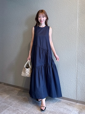 「アイテム（ワンピース/ドレス、ブルー系）」を使った、KAZUMIさん（レディース・153cm）の夏コーディネート
