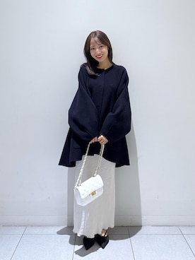 「アイテム（トートバッグ）」を使った、KAZUMIさん（レディース・153cm）の秋コーディネート