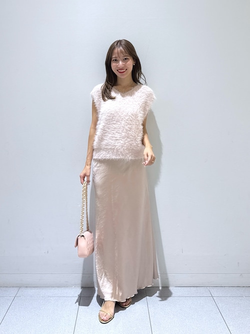 La boutique BonBon つやつやサテンロングナロースカート セール】【今すぐお届け！・4サイズ展開】つやつやサテンロングナロー