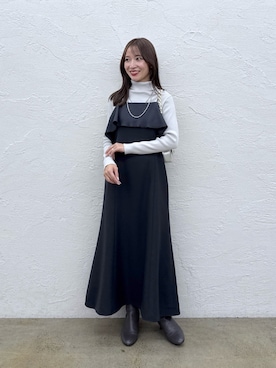 「アイテム（トートバッグ）」を使った、KAZUMIさん（レディース・153cm）の秋コーディネート