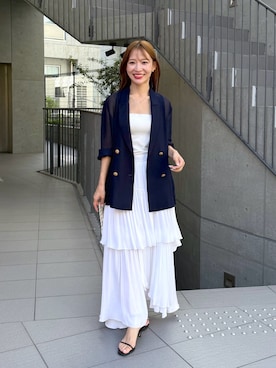 「ティアードスカート」｜KAZUMIさん（レディース・153cm）の夏コーディネート