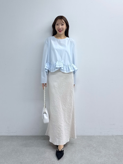 きらきらサテンロングナロースカート（スカート）｜La boutique BonBon