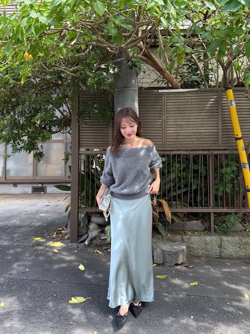 La boutique BonBon つやつやサテンロングナロースカート セール】【今すぐお届け！・4サイズ展開】つやつやサテンロングナロー