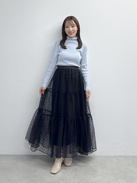 「アイテム（ノーカラージャケット）」を使った、KAZUMIさん（レディース・153cm）の秋コーディネート