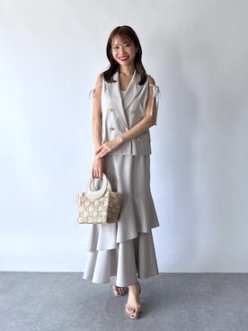「ティアードスカート」｜KAZUMIさん（レディース・153cm）の夏コーディネート
