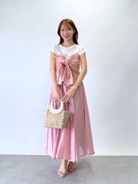 「アイテム（トートバッグ）」を使った、KAZUMIさん（レディース・153cm）の夏コーディネート