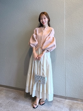 「アイテム（カーディガン/ボレロ、ピンク系）」を使った、KAZUMIさん（レディース・153cm）の夏コーディネート