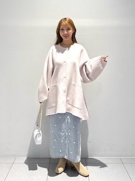 「アイテム（ノーカラーコート）」を使った、KAZUMIさん（レディース・153cm）の秋コーディネート