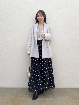 「アイテム（Tシャツ/カットソー、ベージュ系）」を使った、KAZUMIさん（レディース・153cm）の秋コーディネート