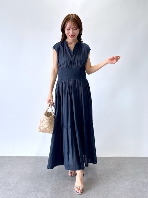 【美品】サードマガジン/PALOMA WOOL/シャーリングワンピース セール】ヴィンテージボイル袖シャーリングワンピース（シャツ