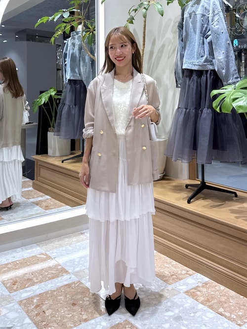 【美品】メッシュメタルボタンライトジャケット グレージュ ラブティックボンボン La boutique Bonbon（ラブティックボンボン） ジャケット テーラード