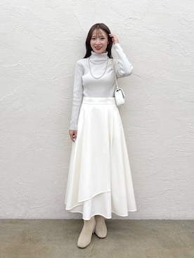 「アイテム（ジャケット/アウター、グレー系）」を使った、KAZUMIさん（レディース・153cm）の冬コーディネート