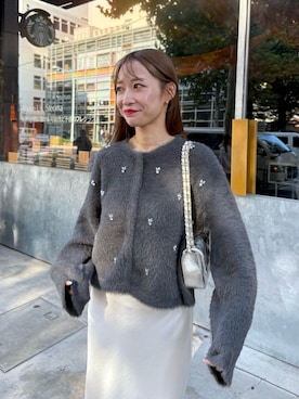 「アイテム（トートバッグ、シルバー系）」を使った、KAZUMIさん（レディース・153cm）の秋コーディネート