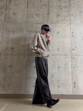 「SENSE OF PLACE by URBAN RESEARCH(センスオブプレイスバイアーバンリサーチ)のナイロンパネルキャップ(キャップ、ブルー系)」を使った、アーモンドさん(メンズ・172cm)の秋コーディネート