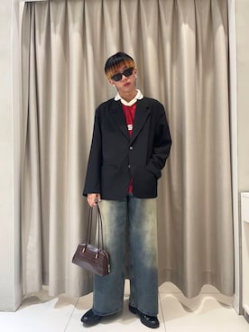 「アイテム（ハンドバッグ）」を使った、アーモンドさん（メンズ・172cm）の秋コーディネート