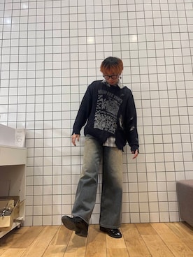 「HARUTA（ハルタ）のHARUTA　プレーンレースアップシューズ（その他シューズ）」を使った、アーモンドさん（メンズ・172cm）の冬コーディネート