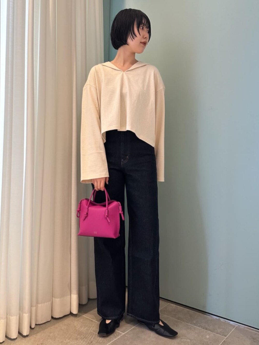 【新品タグ付き】LE MINOR セーラーカラープルオーバー　ライトベージュ Le Minor（ルミノア）の「【別注】LE MINOR セーラーカラープル