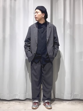 「アイテム（セットアップ）」を使った、Online Storeさん（メンズ・175cm）の春コーディネート