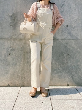 「natural couture（ナチュラルクチュール）のアイテム（オールインワン・サロペット）」を使った、yuka0152さん（レディース・152cm）の春コーディネート