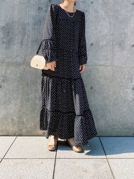 「春ワンピ」｜「アイテム（アクセサリー）」を使った、yuka0152さん（レディース・152cm）の春コーディネート