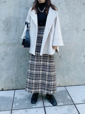 「152cm」｜「アイテム（ノーカラーコート）」を使った、yuka0152さん（レディース・152cm）の秋コーディネート