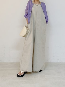 「natural couture（ナチュラルクチュール）のアイテム（オールインワン・サロペット）」を使った、yuka0152さん（レディース・152cm）の夏コーディネート