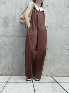 「natural couture（ナチュラルクチュール）のアイテム（オールインワン・サロペット）」を使った、yuka0152さん（レディース・152cm）の夏コーディネート