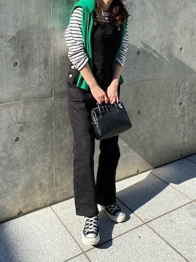 「natural couture（ナチュラルクチュール）のアイテム（オールインワン・サロペット）」を使った、yuka0152さん（レディース・152cm）の冬コーディネート