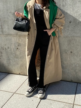 「natural couture（ナチュラルクチュール）のアイテム（オールインワン・サロペット）」を使った、yuka0152さん（レディース・152cm）の冬コーディネート
