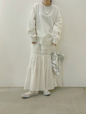 「アイテム（クラッチバッグ）」を使った、yuka0152さん（レディース・152cm）の冬コーディネート