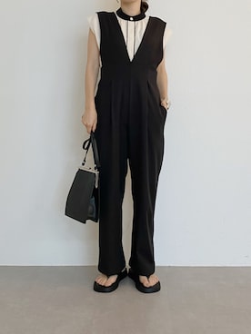 「natural couture（ナチュラルクチュール）のアイテム（オールインワン・サロペット）」を使った、yuka0152さん（レディース・152cm）の夏コーディネート