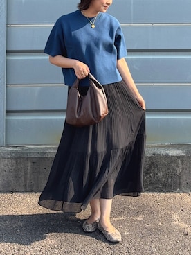 「アイテム（ニット/セーター）」を使った、𝙮𝙪𝙠𝙞さん（レディース・158cm）の夏コーディネート