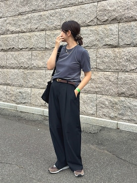 「アイテム（ベルト）」を使った、𝙮𝙪𝙠𝙞さん（レディース・158cm）の秋コーディネート