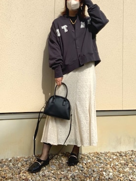「オープンショルダー」｜「アイテム（アクセサリー）」を使った、𝙮𝙪𝙠𝙞さん（レディース・158cm）の春コーディネート