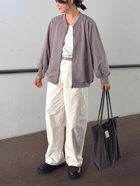 「アイテム（ブルゾン）」を使った、𝙮𝙪𝙠𝙞さん（レディース・158cm）の秋コーディネート