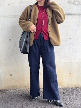 「アイテム（カーディガン/ボレロ）」を使った、𝙮𝙪𝙠𝙞さん（レディース・158cm）の秋コーディネート