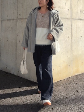 「ikka（イッカ）のアイテム」を使った、𝙮𝙪𝙠𝙞さん（レディース・158cm）の冬コーディネート